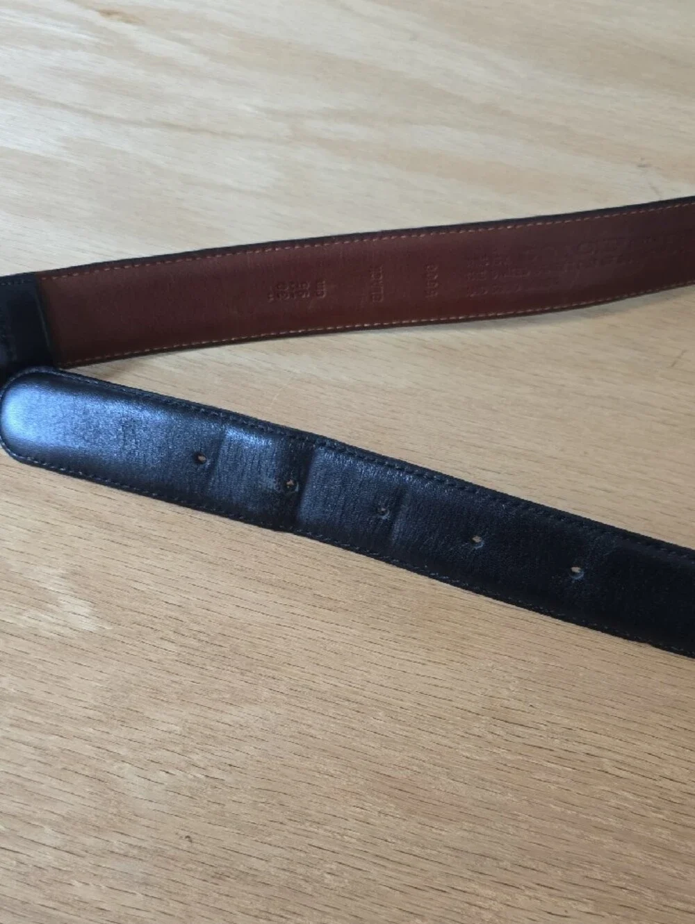 Coach Black Leather Belt with Gold Buckle